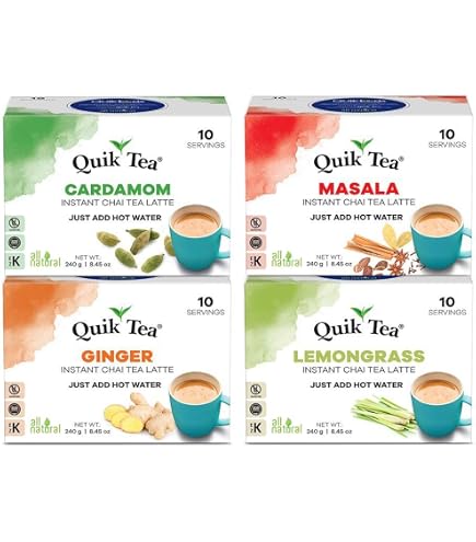 Amazon.com : QuikTea 4 flavor Instant Cardamom/Masala/Ginger